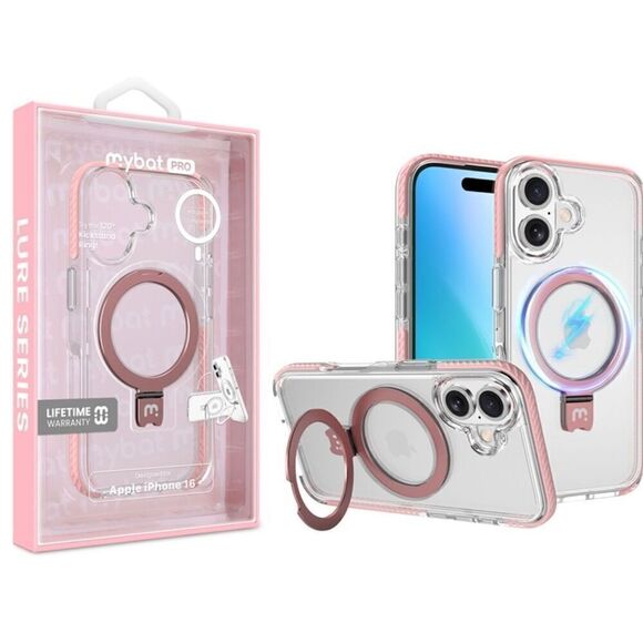 MyBat Pro Lure Series Case w/ MagSafe Kickstand Ring for Apple iPhone 16 - Pink - Picture 1 of 9